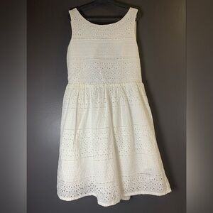 H&M Elegant White Eyelet Open Back  dress Size 9